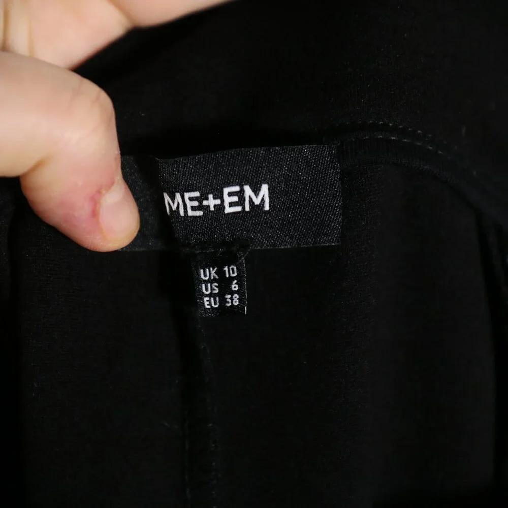 ME+EM Ponte Pull On Pant Womens 6 Black Ankle Center Seam Back Slit Classic Work - Picture 4 of 8